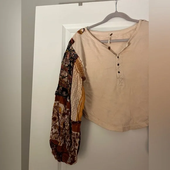 Free People Light Magic Henley Blouse Top - Picture 6 of 6